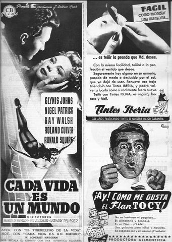 LAMINA 30388: Publicidad de Cada vida es un mundo y Tintes Iberia