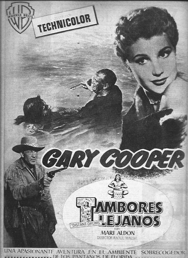 LAMINA 30440: Anuncio de Tambores lejanos de Gary Cooper
