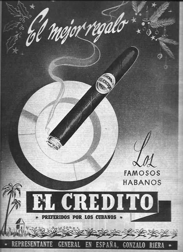 LAMINA 30430: Publicidad de habanos El Credito