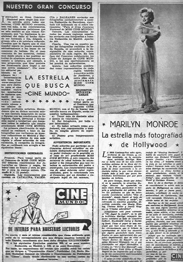 LAMINA 30434: Articulo sobre Marilyn Monroe