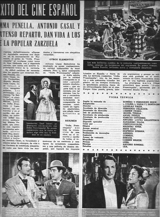 LAMINA 30454: Reparto y escenas de Doña Francisquita