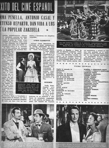 LAMINA 30454: Reparto y escenas de Doña Francisquita