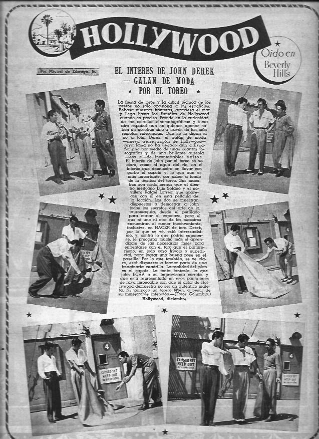 LAMINA 30425: John Derek y el toreo