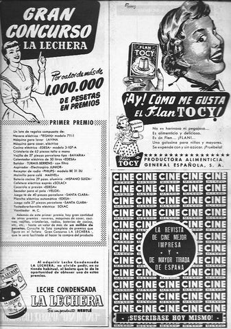 LAMINA 30402: Publicidad de leche condensada La Lechera y Flan Tocy