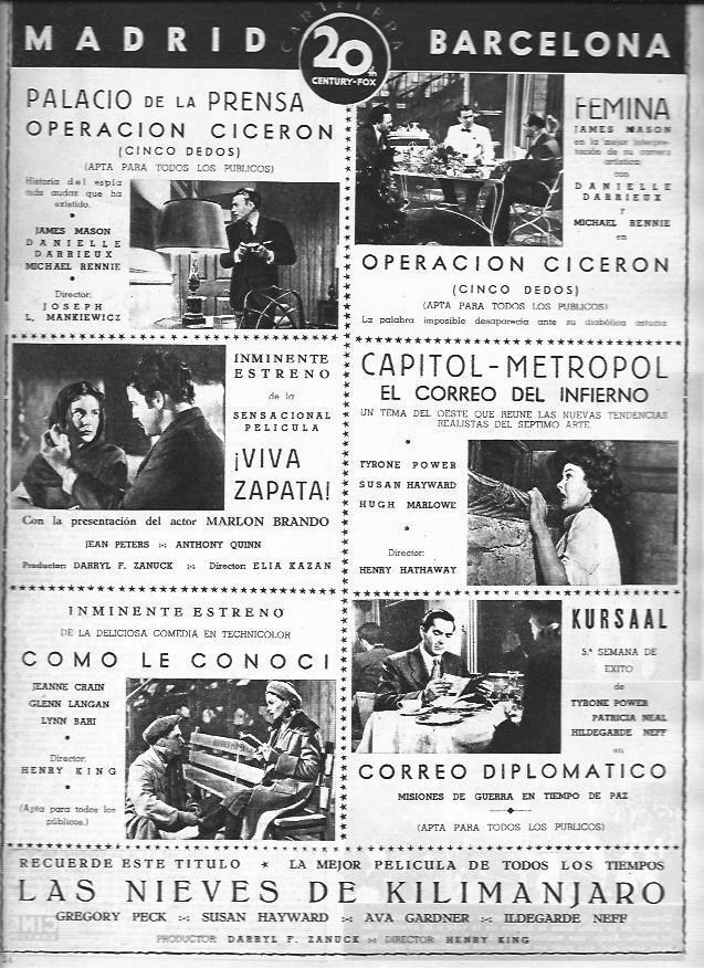 LAMINA 30397: Cartelera de Madrid y Barcelona con peliculas de estreno