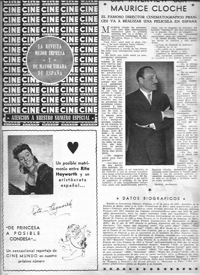 LAMINA 30391: Maurice Clothe y Rita Hayworth