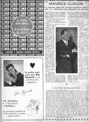 LAMINA 30391: Maurice Clothe y Rita Hayworth