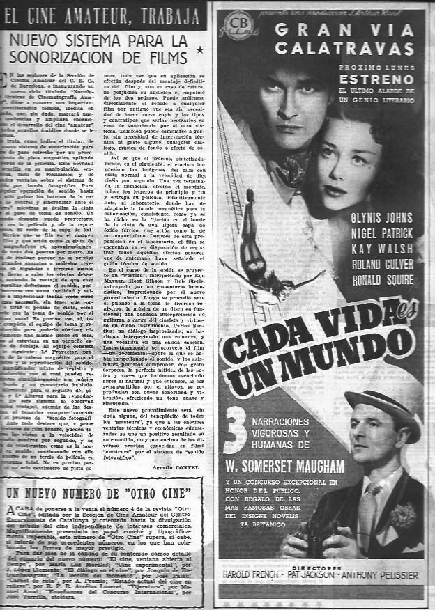 LAMINA 30407: Anuncio en el Gran Via de Cada vida es un mundo