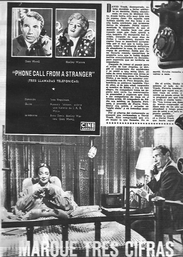 LAMINA 30311: Ficha tecnica de Phonecall from a stranger