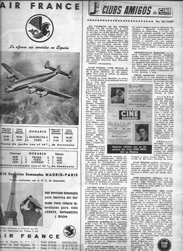LAMINA 30221: Publicidad de Air France y cartas de lectores