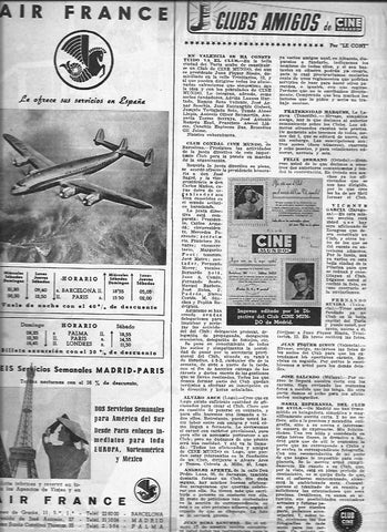 LAMINA 30221: Publicidad de Air France y cartas de lectores