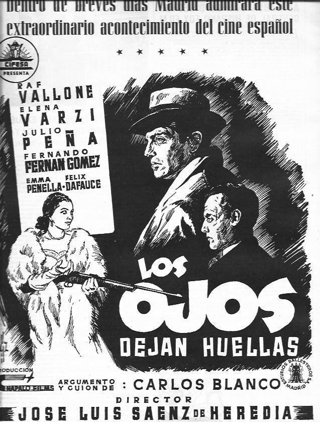 LAMINA 30286: Anuncio del estreno en Madrid de Los ojos dejan huella