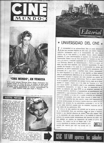 LAMINA 30283: Editorial del numero 28 de la revista Cine Mundo