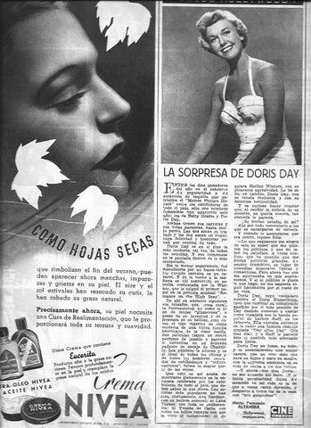 LAMINA 30280: Doris Day y publicidad de Nivea