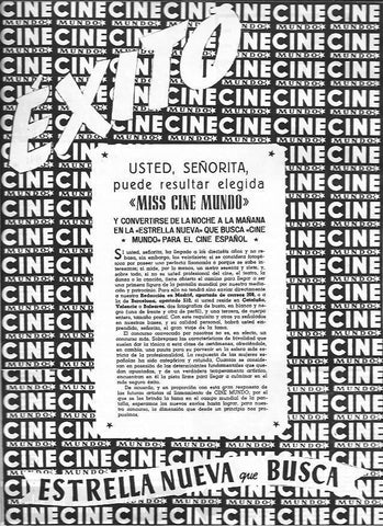 LAMINA 30295: Publicidad del concurso Miss Cine Mundo