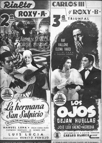 LAMINA 30310: Publicidad de Los ojos dejan huella y La hermana San Sulpicio