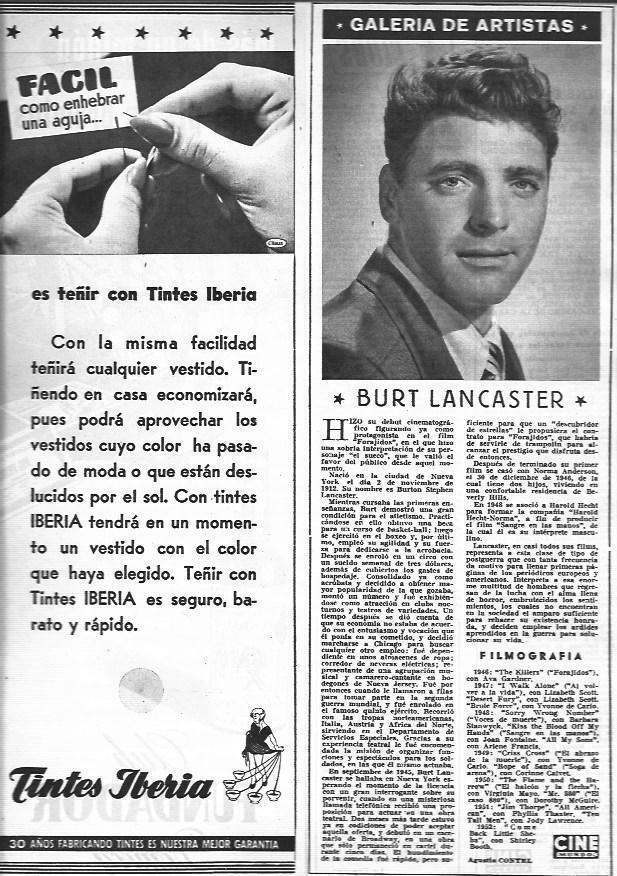 LAMINA 30302: Burt Lancaster y publicidad de Tintes Iberia
