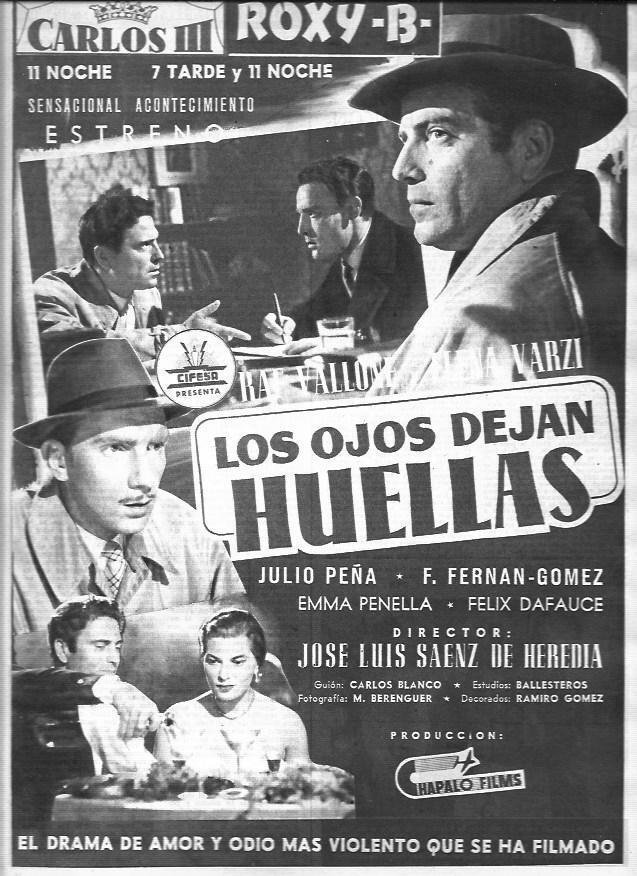 LAMINA 30301: Anuncio de Los ojos dejan huella en el cine Carlos III de Madrid