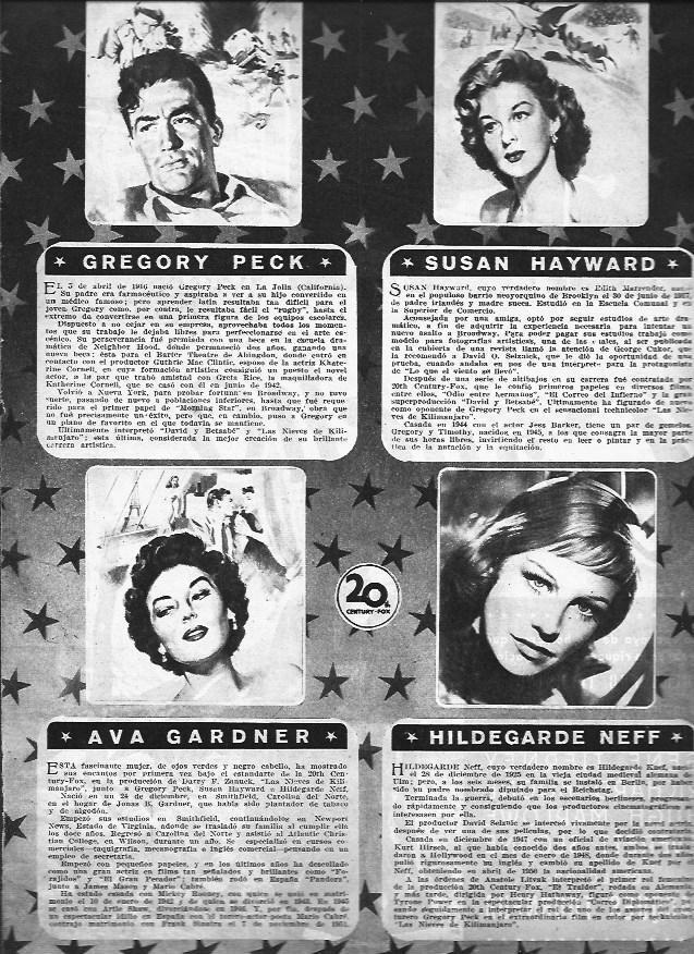 LAMINA 30461: Ava Gardner, Gregory Peck, Hildegarde Neff y Susan Hayward