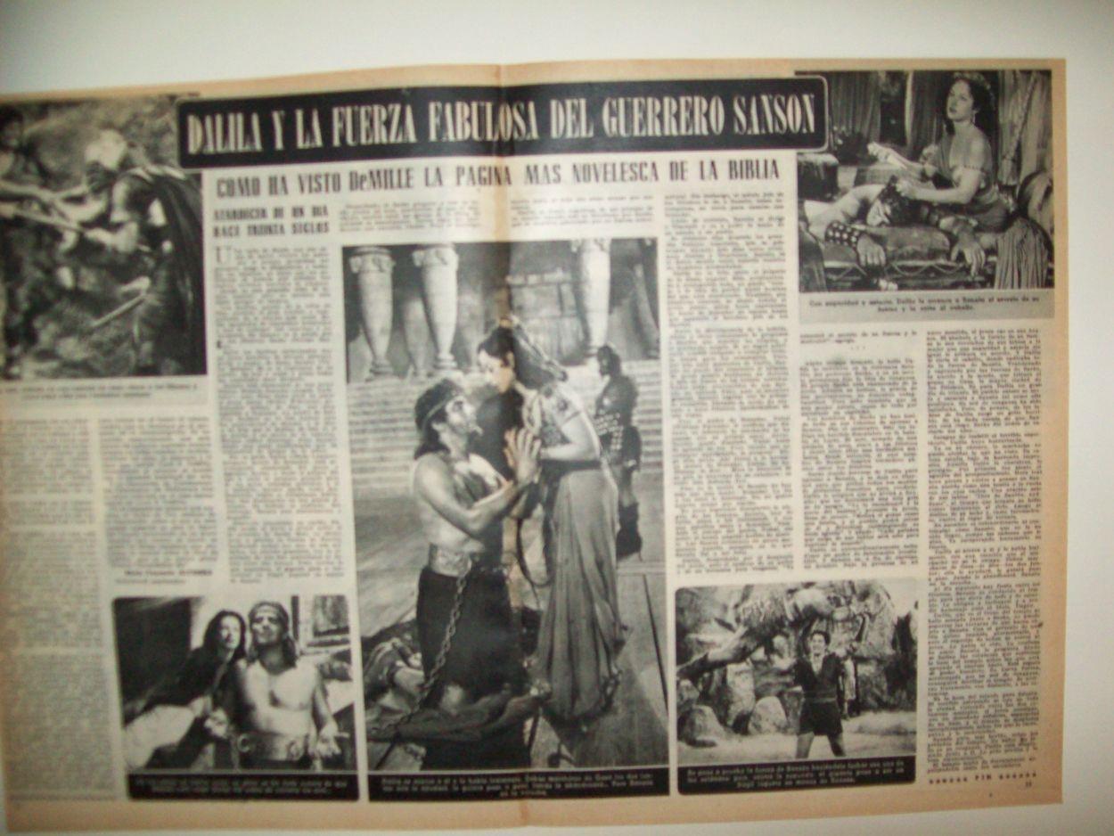 LAMINA 30257: Articulo sobre la pelicula Sanson y Dalila