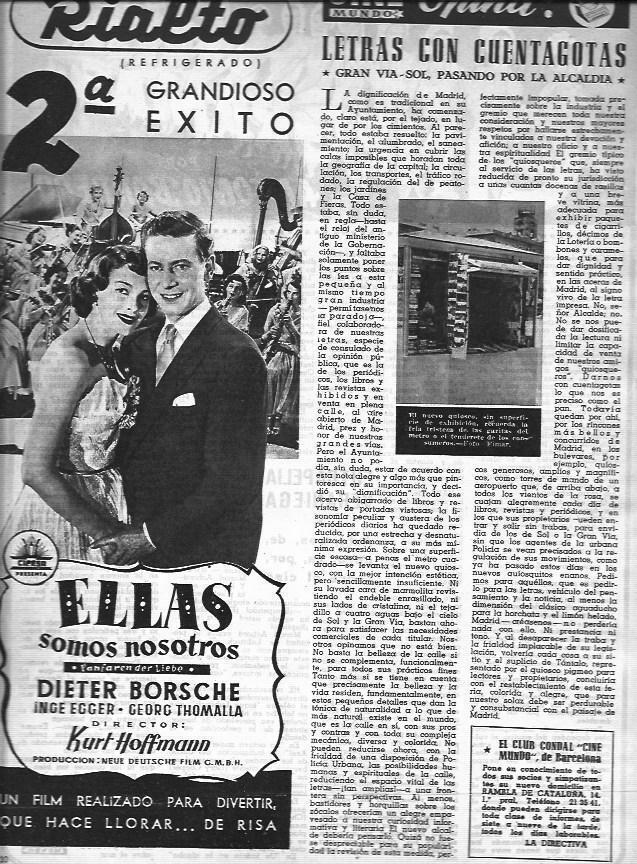 LAMINA 30260: Publicidad del cine Rialto con la pelicula Ellas somos nosotros
