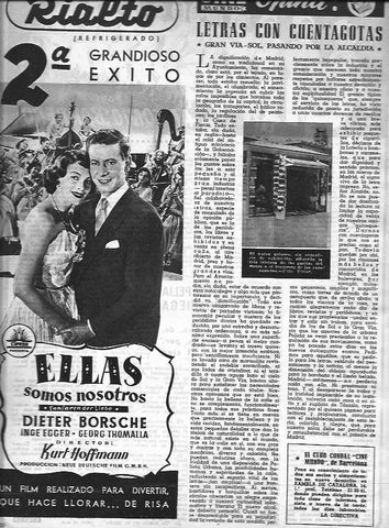 LAMINA 30260: Publicidad del cine Rialto con la pelicula Ellas somos nosotros