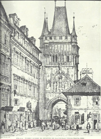 LAMINA 30512: Torre del puente de la ciudad vieja de Praga