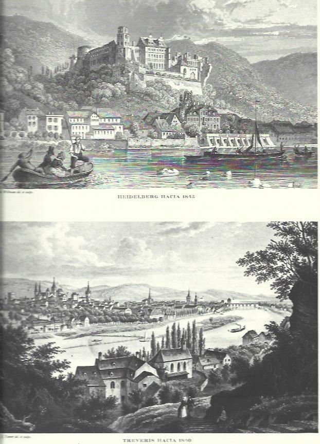 LAMINA 30523: Heidelberg y Treveris hacia 1845