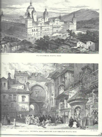 LAMINA 30533: El Escorial y Puerta del Arco de Granada hacia 1850