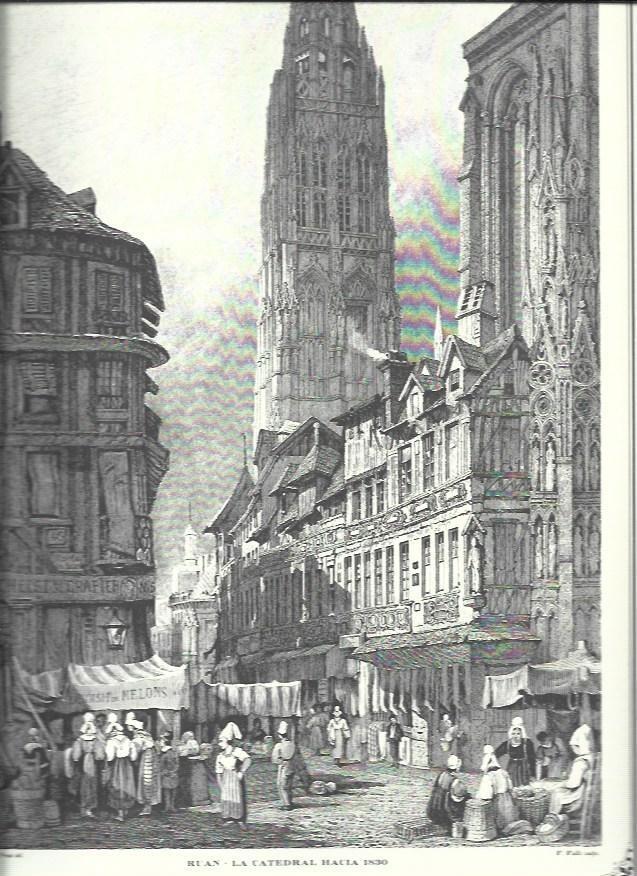 LAMINA 30528: La Catedral de Ruan hacia 1830