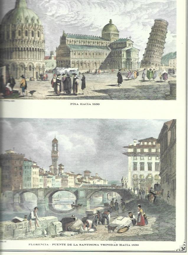 LAMINA 30470: Pisa y Puente de la Santisima Trinidad de Florencia