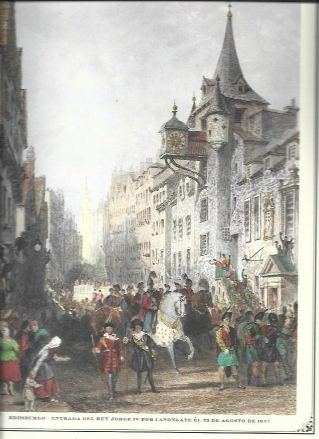 LAMINA 30492: Entrada del rey Jorge IV por Canongate en Edimburgo