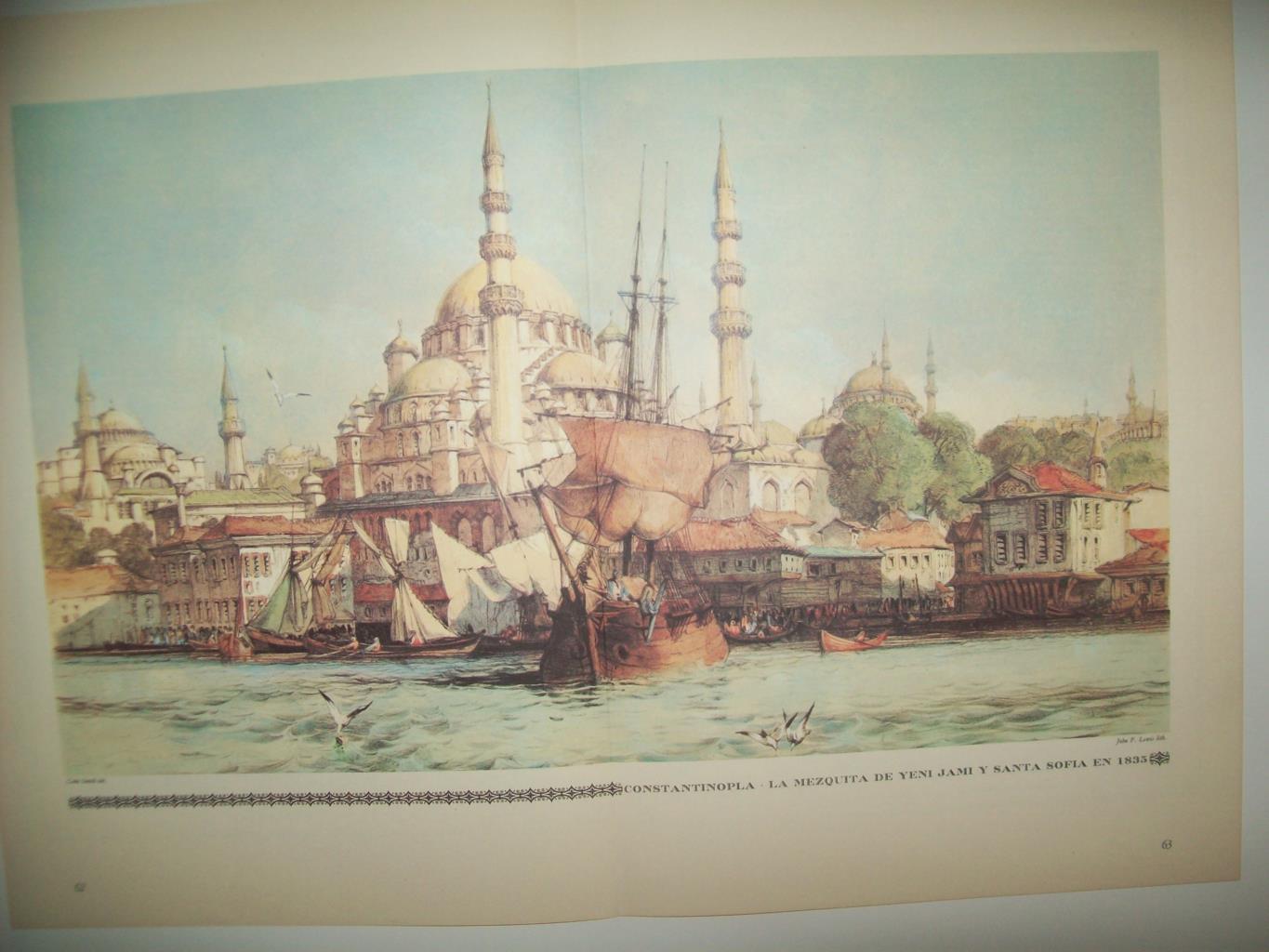 LAMINA 30543: Mezquita de Yeni Jami y Santa Sofia en Estambul en 1835