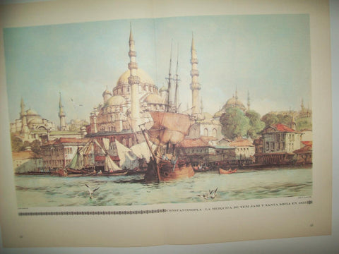 LAMINA 30543: Mezquita de Yeni Jami y Santa Sofia en Estambul en 1835