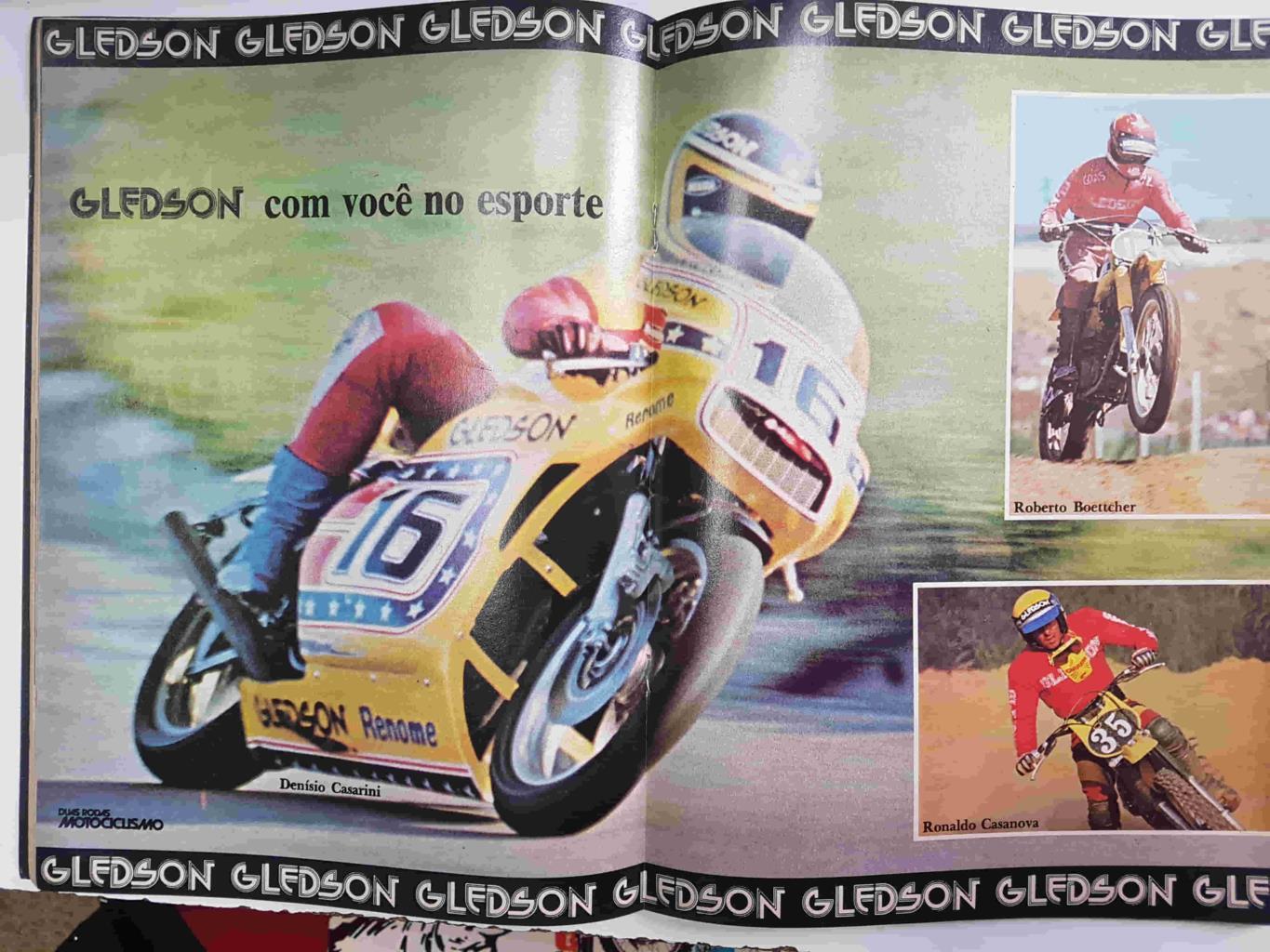 Revista: Duas Rodas Motociclismo num 40 octubro 1978, año 5. Poster central (Denisio Casarini, Ronaldo Casanova, Roberto Boettcher)