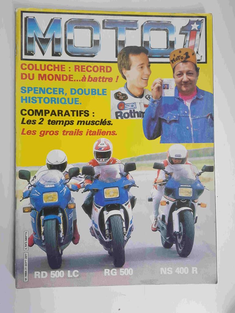Revista: Moto1 mensuel num 31 septembre 85 - Spender double historique. 