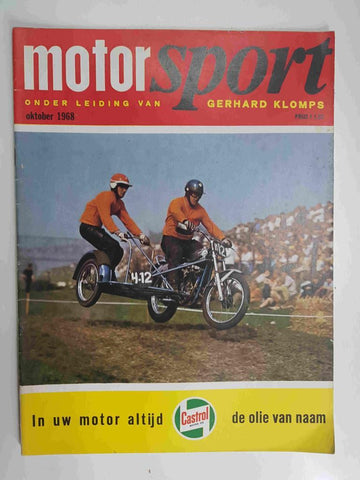 Revista: Motorsport oktober 1968 onder leiding van,  (Gerhard Klomps). No tiene poster central