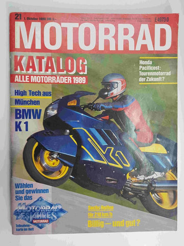 Revista: Motorrad 21, Oktober 1988. Katalog alle motorrader 1989