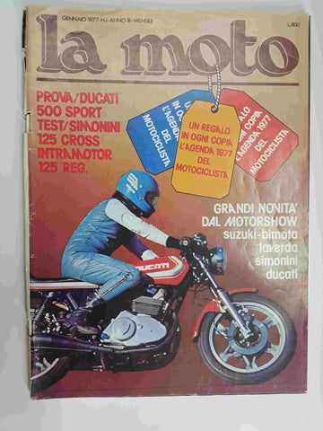 Revista: La moto gennaio 1977, num 1 (fascicolo 22) anno III. No tiene poster central