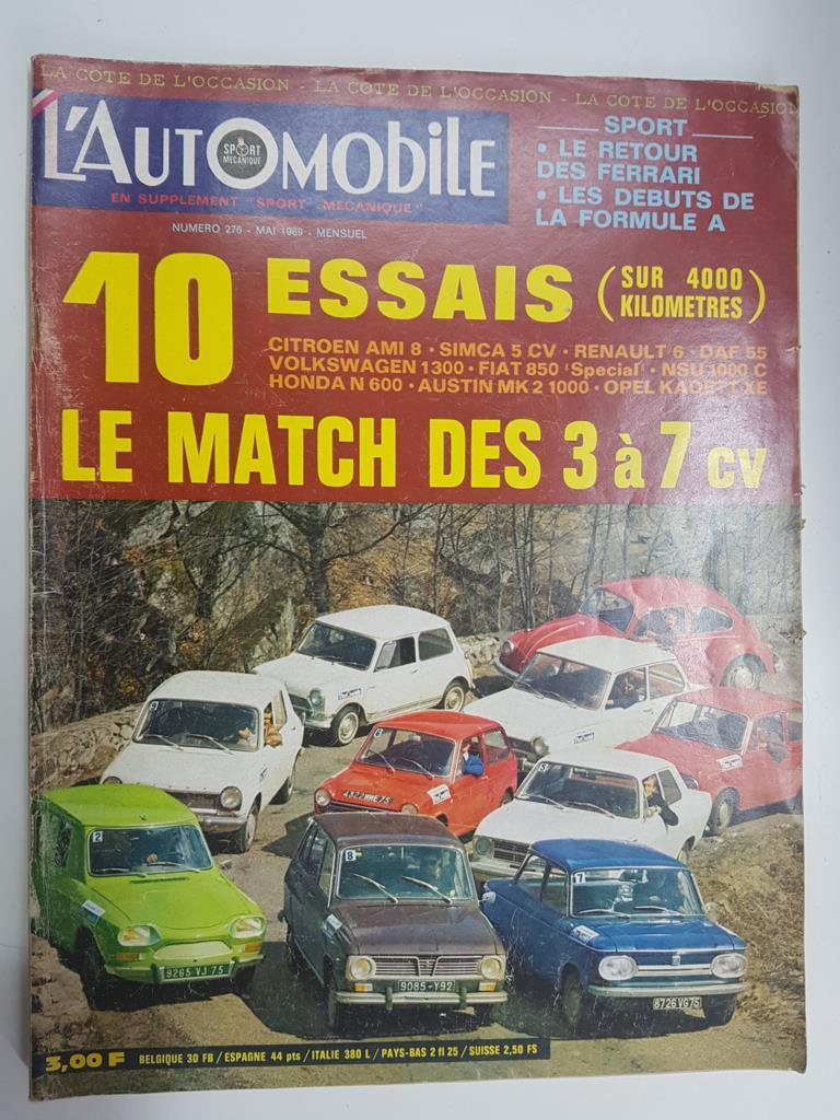 Revista: L'Automobile numero 276 mai 1969. No tiene poster central