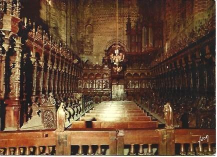 POSTAL L00466: Silleria de la Catedral de Saint Bertrand de Comminges, Francia