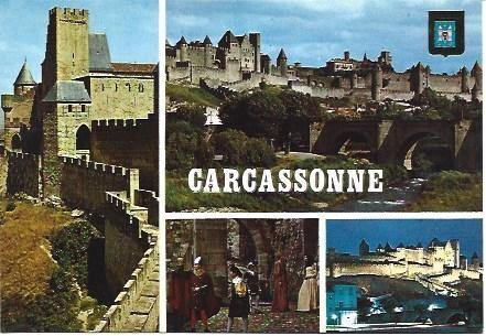 POSTAL L00470: Vistas de Carcassonne, Francia