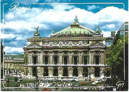 POSTAL L00519: Plaza y teatro de la Opera de Paris