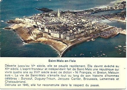 POSTAL L00487: Saint Malo en l'Isle