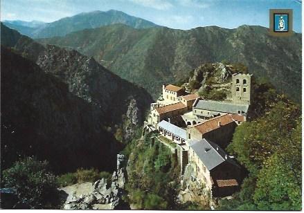 POSTAL L00494: Vista aerea de Saint Michel de Cuxa, Francia