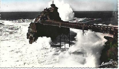 POSTAL L00387: Roca de la Virgen en Biarritz, Francia