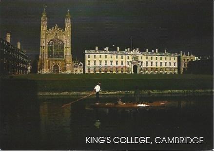POSTAL L00429: Vista nocturna del King's College de Cambridge