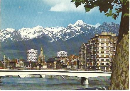 POSTAL L00408: Puente de la Puerta de Francia en Grenoble, Francia