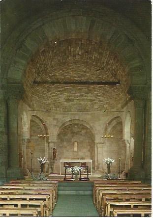 POSTAL L00644: Interior de la iglesia de Porqueres, Girona