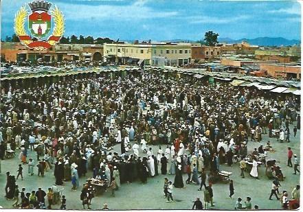 POSTAL L00685:  Plaza Djemas en Marraquesh, Marruecos